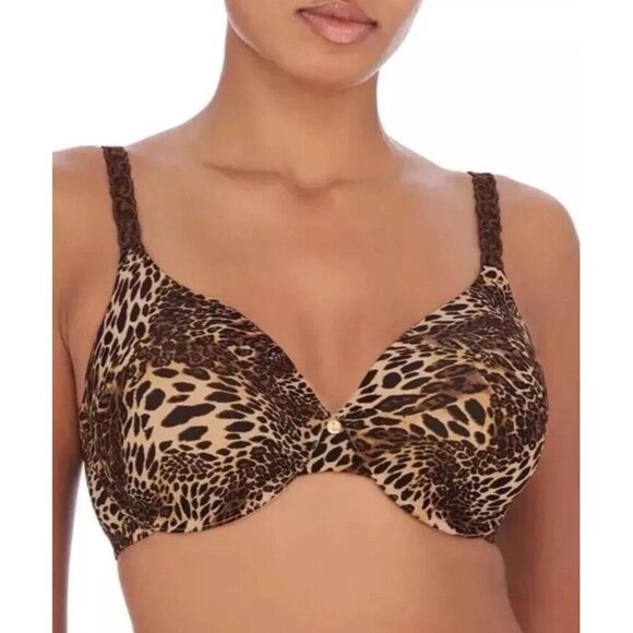 NATORI Size 34DD Pure Luxe T-Shirt  Contour Underwire Bra Leopard 732080 New - Picture 1 of 7
